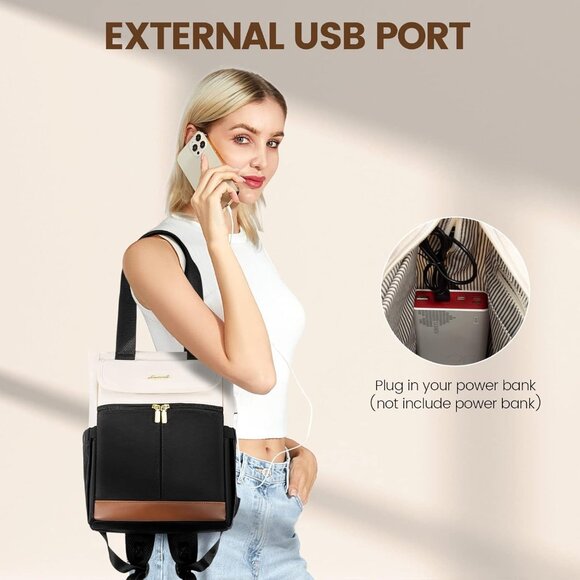 Modern Backpack Purse with Multiple Pockets - Ideal for Daily Use, Travel & Work - Picture 6 of 6